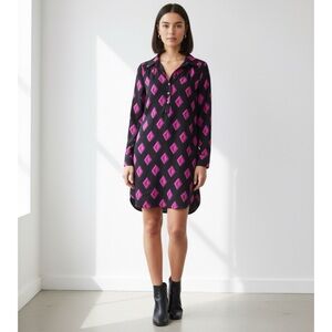 Britt Ryan 100% Silk Geometric Print Tunic Dress Size XS